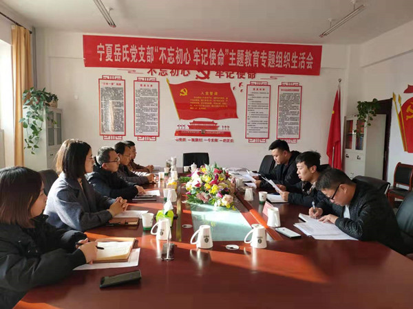 寧夏岳氏黨支部召開“不忘初心，牢記使命”主題教育專題組織生活會